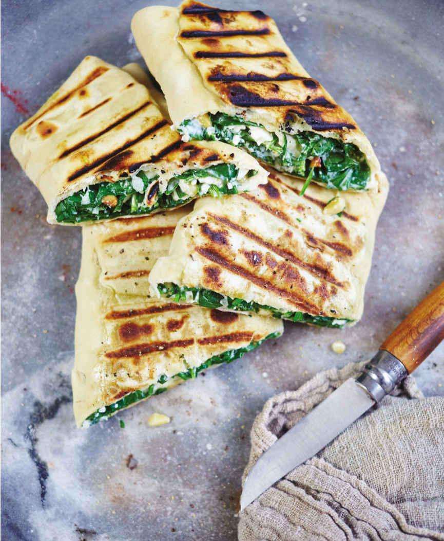 GOZLEME WITH SPINACH, FETA AND PINENUTS IngRecipe