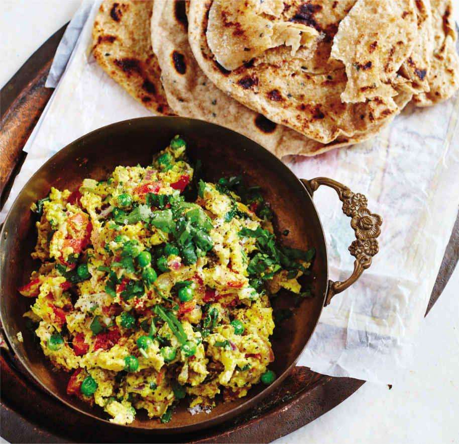 EGG BHURJI WITH BUTTERY PARATHAS IngRecipe