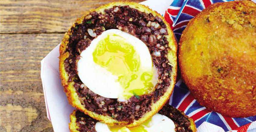 BLACK PUDDING SCOTCH EGGS with Mayonnaise
