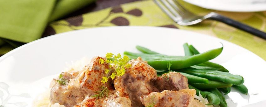 Bohemian Beef Dinner with Paprika Sour Cream